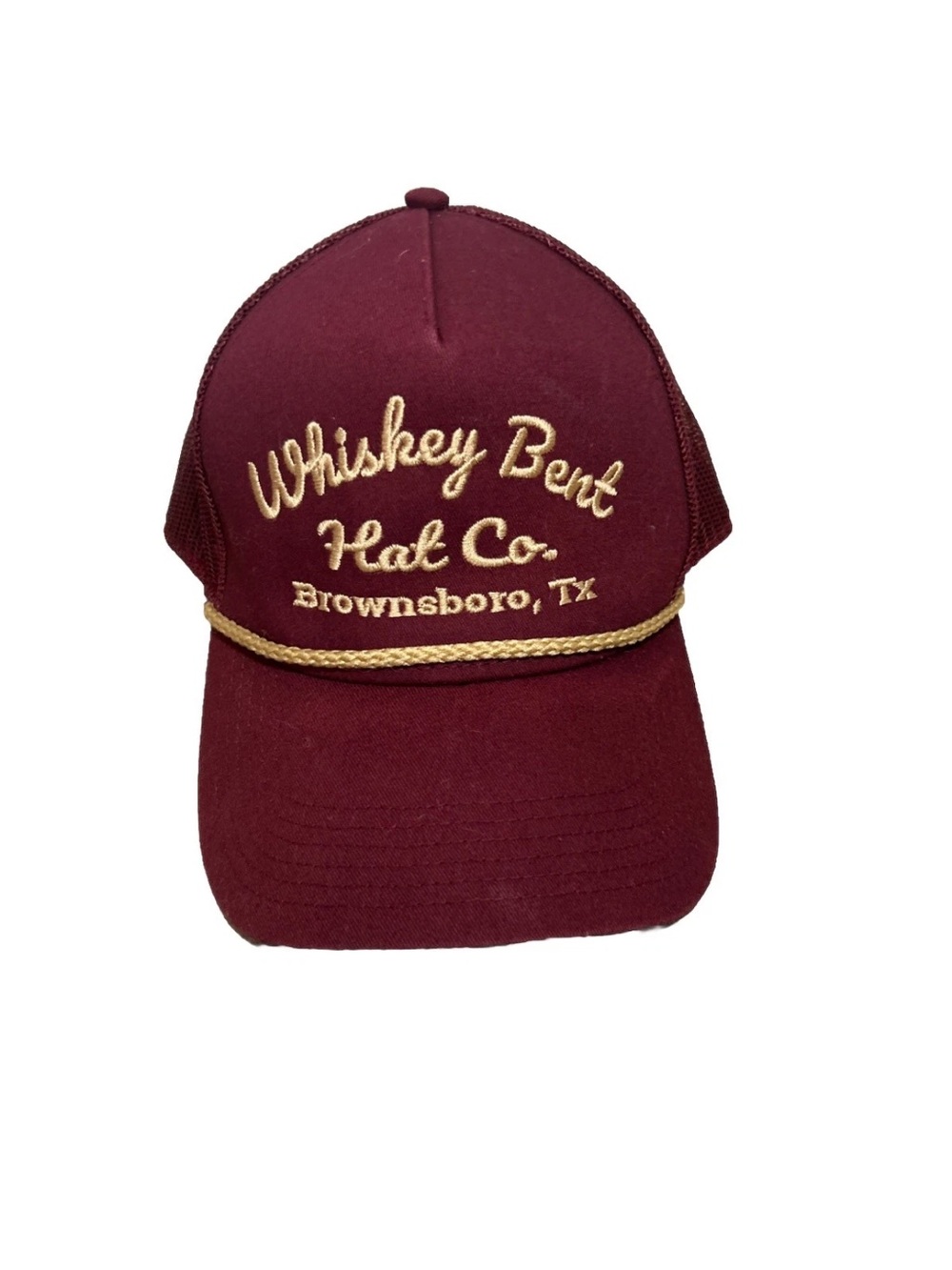 Whiskey Bent Hat Co. Maroon Adjustable Rope SnapBack Hat